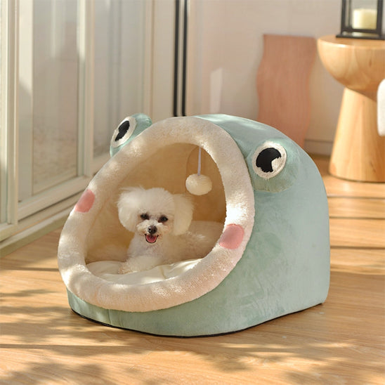 niche-chien-interieur-grenouille-verte