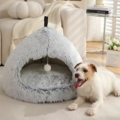 niche-interieur-chien-igloo-gris