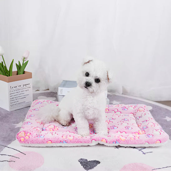 tapis-pour-chiens-rose-apaisant-flanelle-chaud