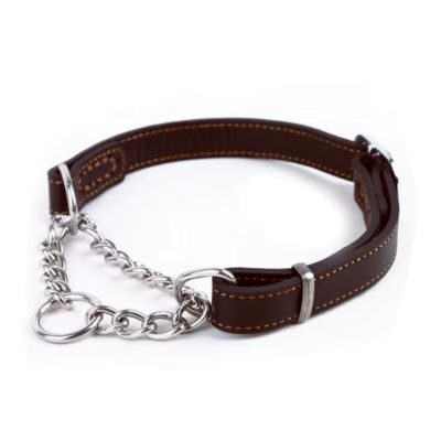 collier-cuir-chien-brun