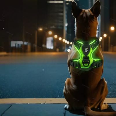 harnais-pour-chien-lumineux-vert