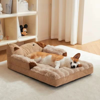 lit-pour-chien-brun-doux-confortable-apaisant