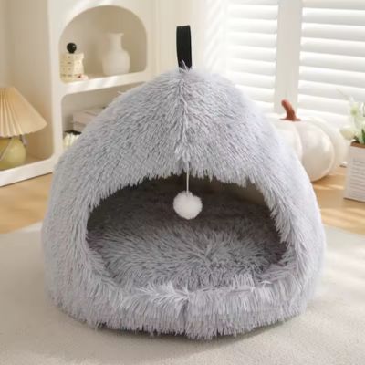 niche-interieur-chien-igloo-gris-apaisant