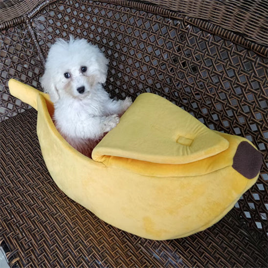 panier-chien-banane-jaune-chaud