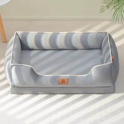 panier-chien-luxe-gris-clair-cofortable