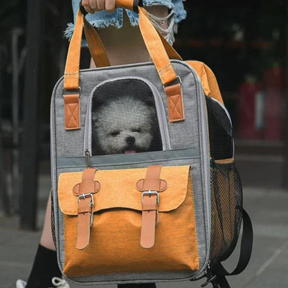 sac-a-dos-chien-orange-transport
